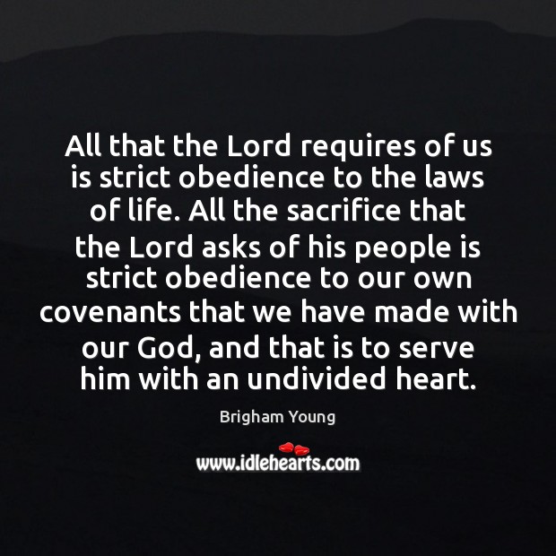 All that the Lord requires of us is strict obedience to the Image
