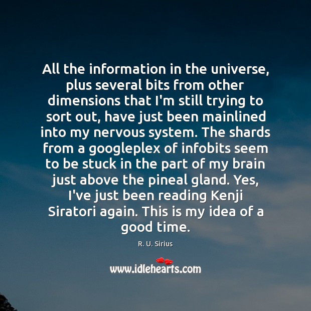 All the information in the universe, plus several bits from other dimensions R. U. Sirius Picture Quote