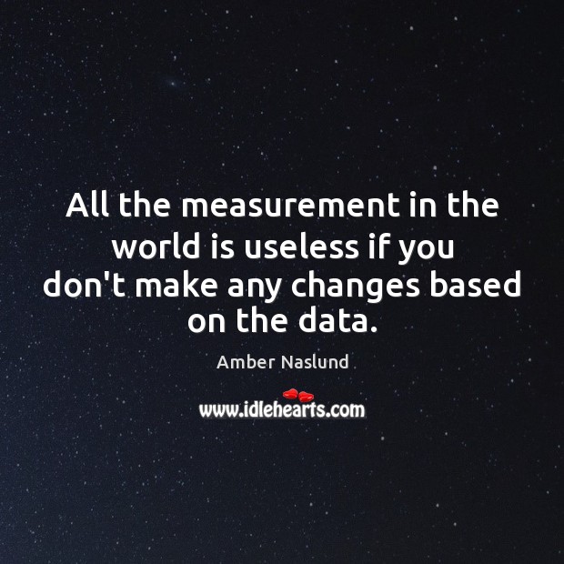 All the measurement in the world is useless if you don’t make Image