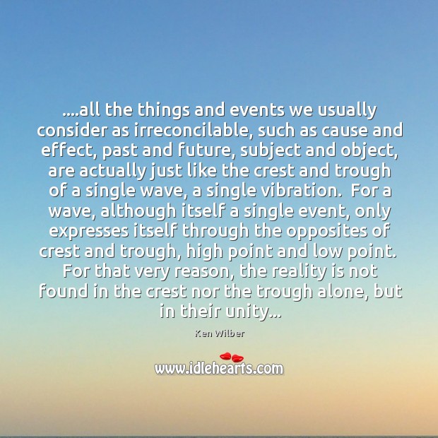 ….all the things and events we usually consider as irreconcilable, such as Ken Wilber Picture Quote