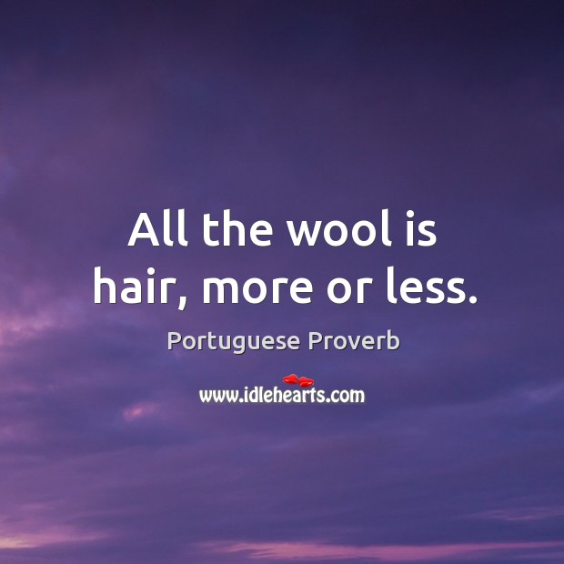 All the wool is hair, more or less. Portuguese Proverbs Image