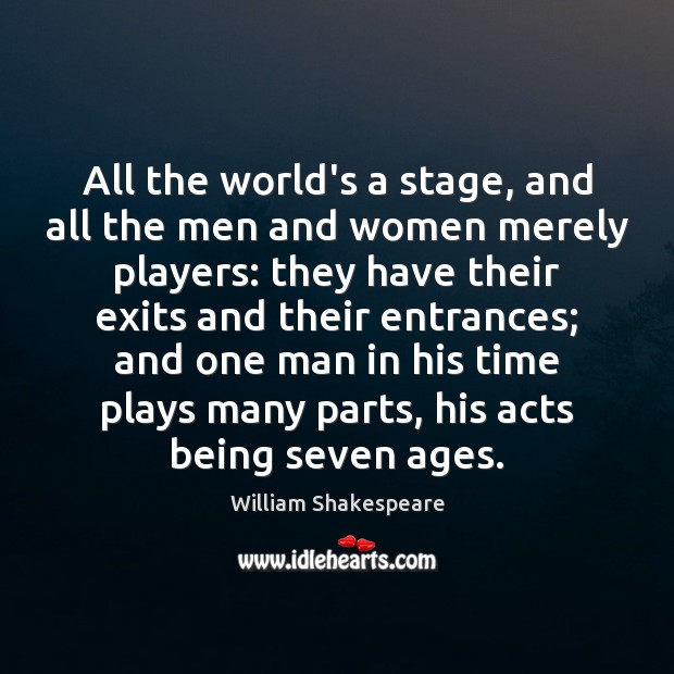 All the world’s a stage, and all the men and women merely Image