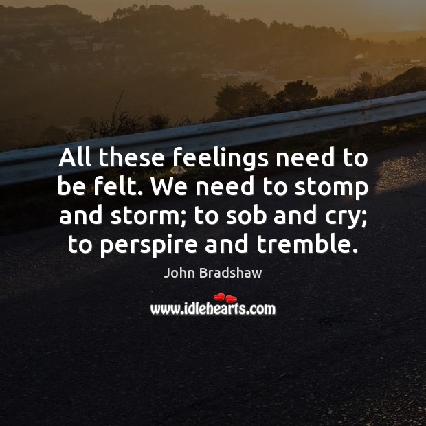 All these feelings need to be felt. We need to stomp and John Bradshaw Picture Quote