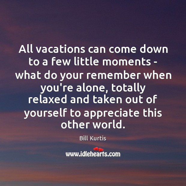 All vacations can come down to a few little moments – what Bill Kurtis Picture Quote