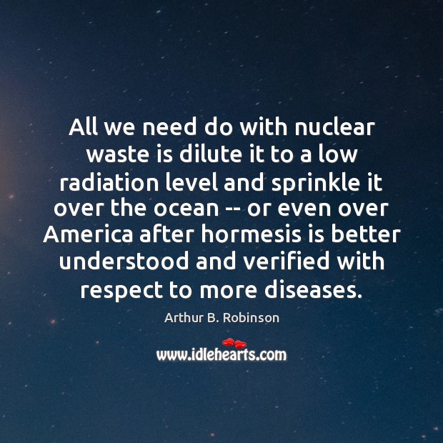 All we need do with nuclear waste is dilute it to a Image