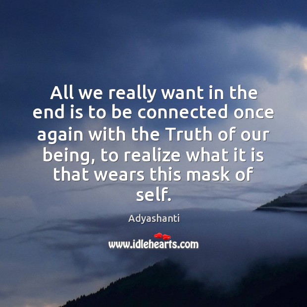 All we really want in the end is to be connected once Realize Quotes Image