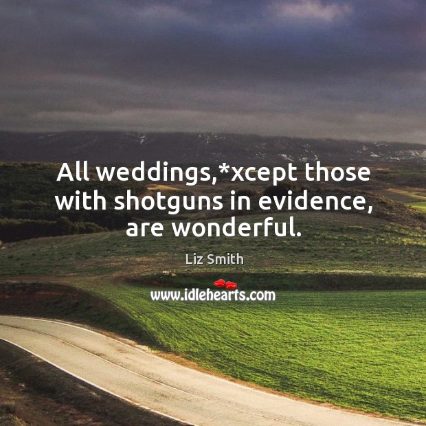 All weddings,*xcept those with shotguns in evidence, are wonderful. Image