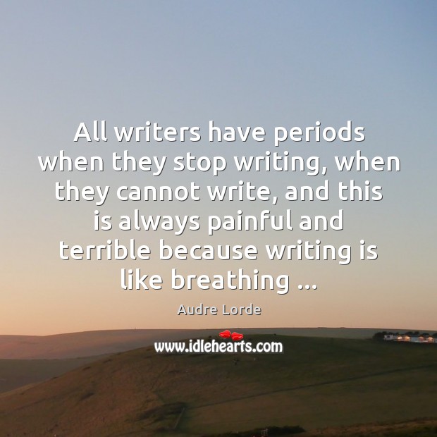All writers have periods when they stop writing, when they cannot write, Image