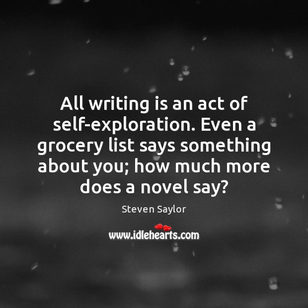All writing is an act of self-exploration. Even a grocery list says Image