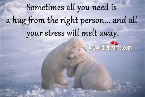 Sometimes all you need is a hug from the right person Image