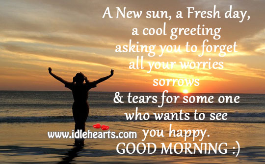 Forget all your worries sorrows & tears Good Morning Quotes Image