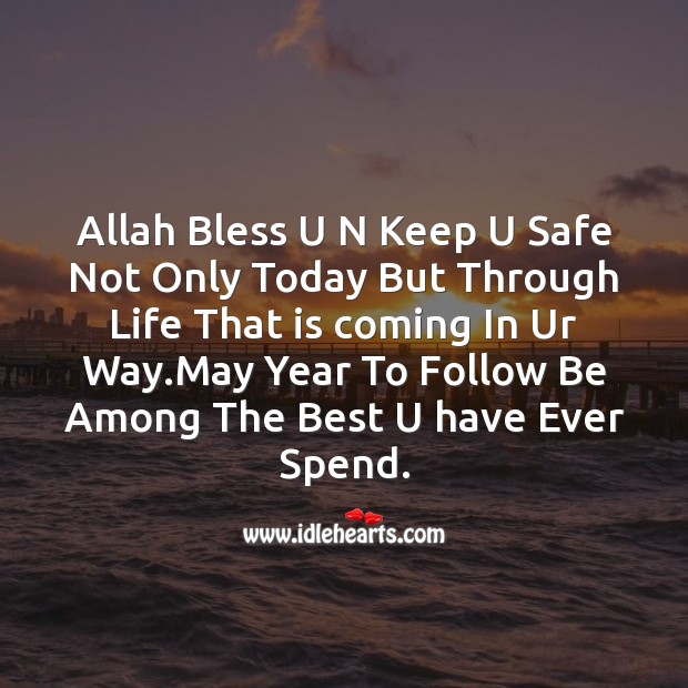 Allah bless u n keep u safe Happy New Year Messages Image