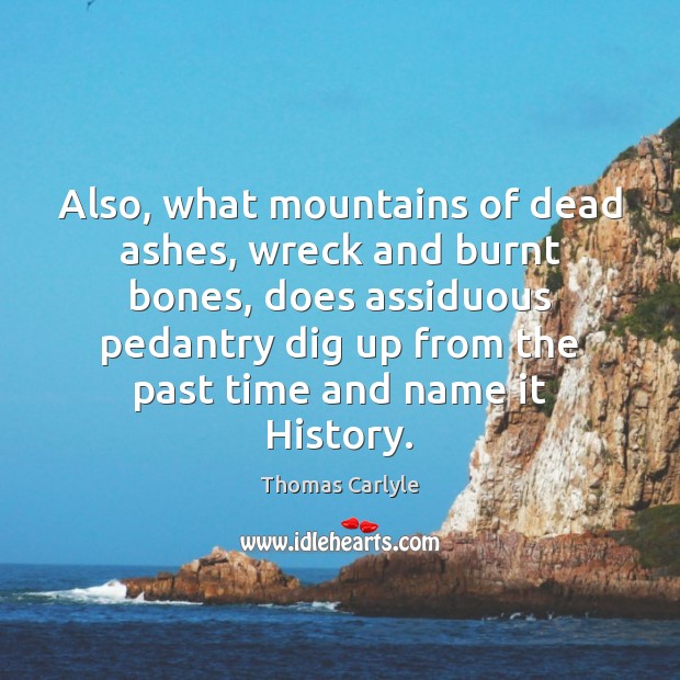 Also, what mountains of dead ashes, wreck and burnt bones, does assiduous Thomas Carlyle Picture Quote