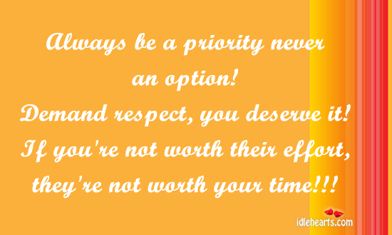 Always be a priority never an optional!! Image