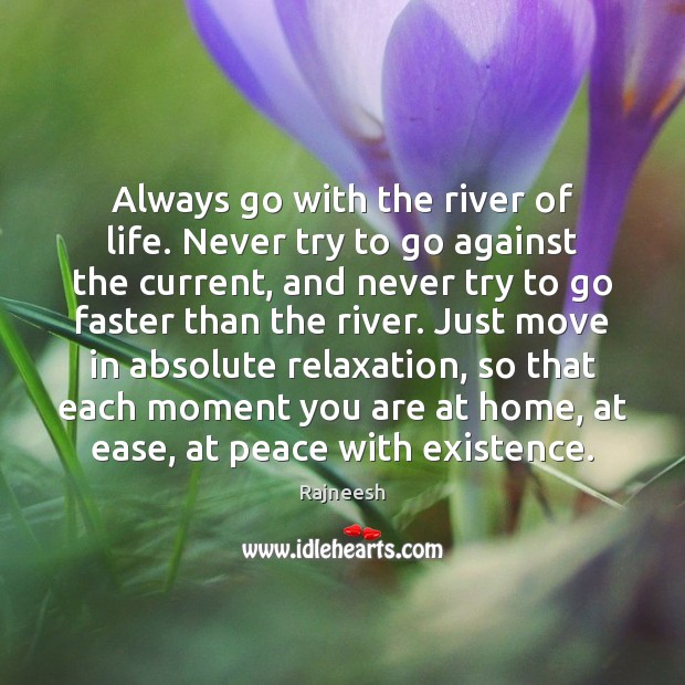 Always go with the river of life. Never try to go against Image