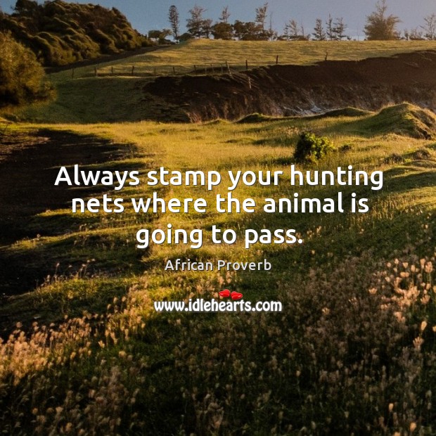 Always stamp your hunting nets where the animal is going to pass. Image