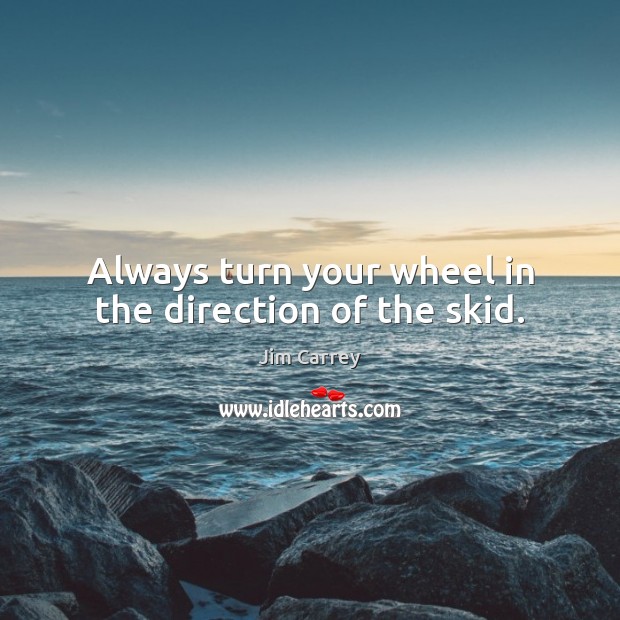 Always turn your wheel in the direction of the skid. Image