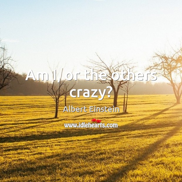 Am I, or the others crazy? Albert Einstein Picture Quote