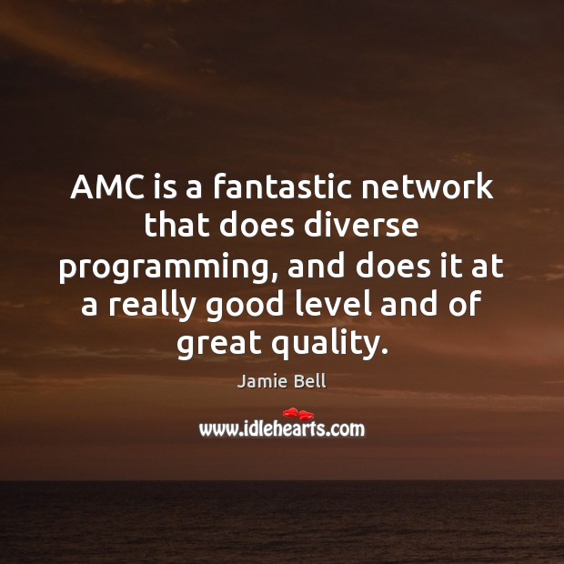 AMC is a fantastic network that does diverse programming, and does it Jamie Bell Picture Quote