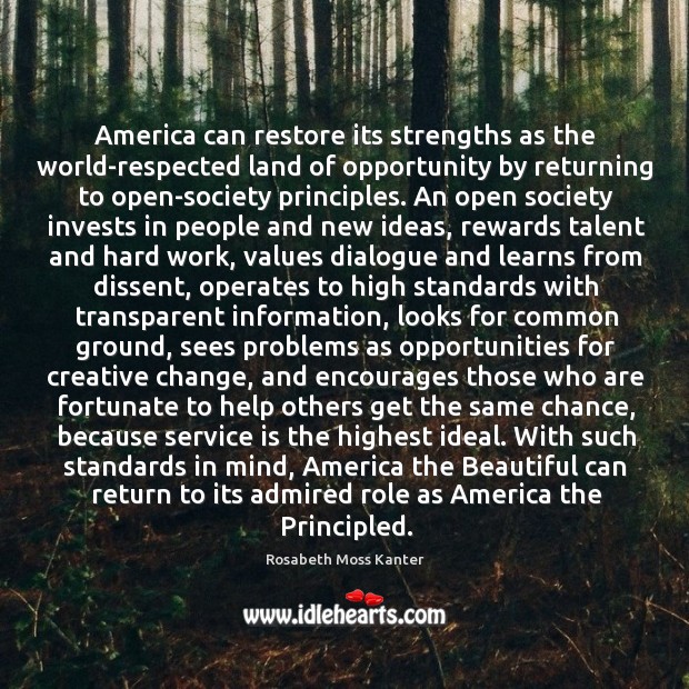 America can restore its strengths as the world-respected land of opportunity by Image