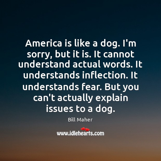 America is like a dog. I’m sorry, but it is. It cannot Image