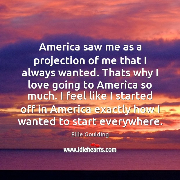 America saw me as a projection of me that I always wanted. 