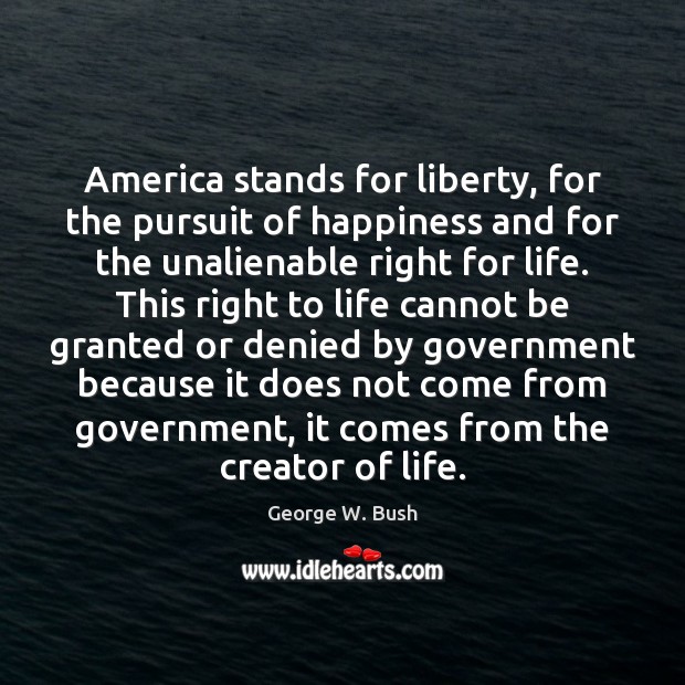 America stands for liberty, for the pursuit of happiness and for the Image