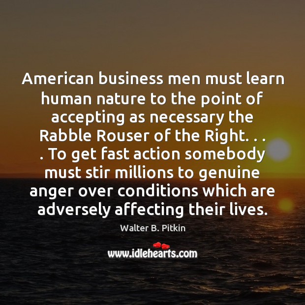 American business men must learn human nature to the point of accepting 