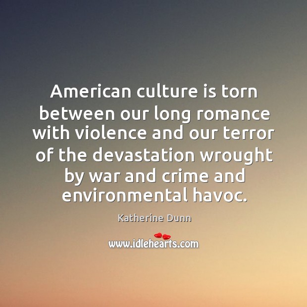 American culture is torn between our long romance with violence and our terror of the devastation Crime Quotes Image