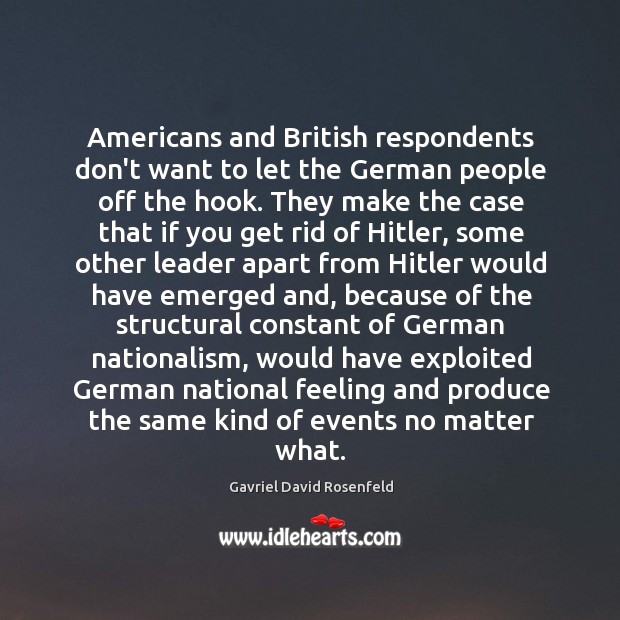 Americans and British respondents don’t want to let the German people off Image