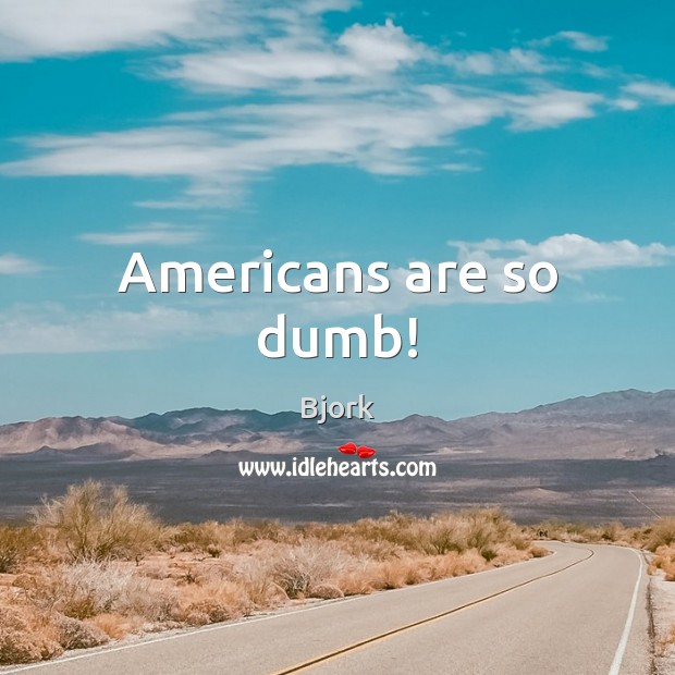Americans are so dumb! Bjork Picture Quote