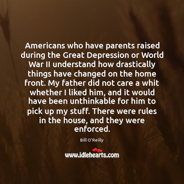 Americans who have parents raised during the Great Depression or World War Image