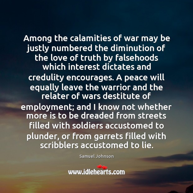 Among the calamities of war may be justly numbered the diminution of Image