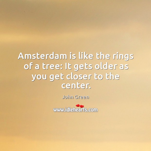 Amsterdam is like the rings of a tree: It gets older as you get closer to the center. Image