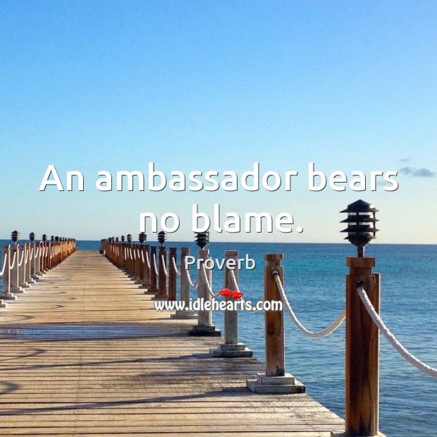An ambassador bears no blame. 
