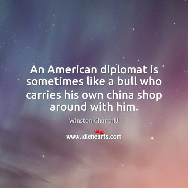 An American diplomat is sometimes like a bull who carries his own Image