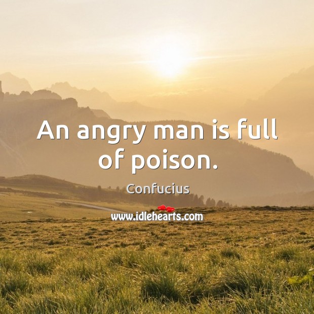An angry man is full of poison. Image