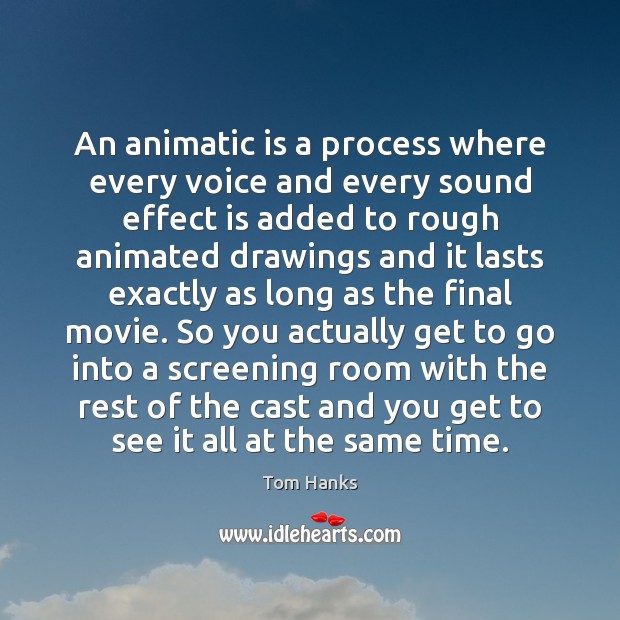 An animatic is a process where every voice and every sound effect Image
