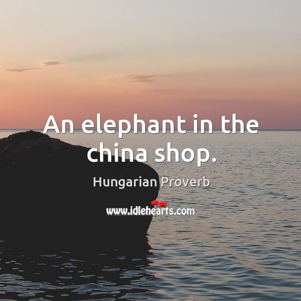 An elephant in the china shop. Image