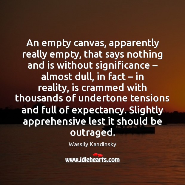 An empty canvas, apparently really empty, that says nothing and is without Image