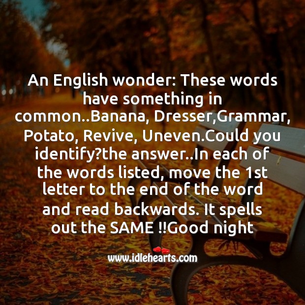 An english wonder: these words have Good Night Quotes Image