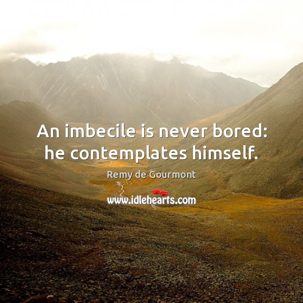 An imbecile is never bored: he contemplates himself. Image