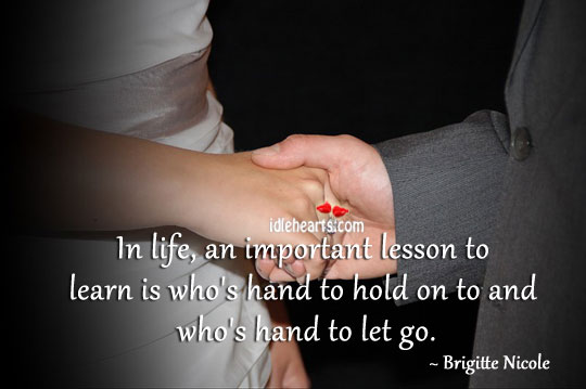 An important lesson to learn in life. Brigitte Nicole Picture Quote