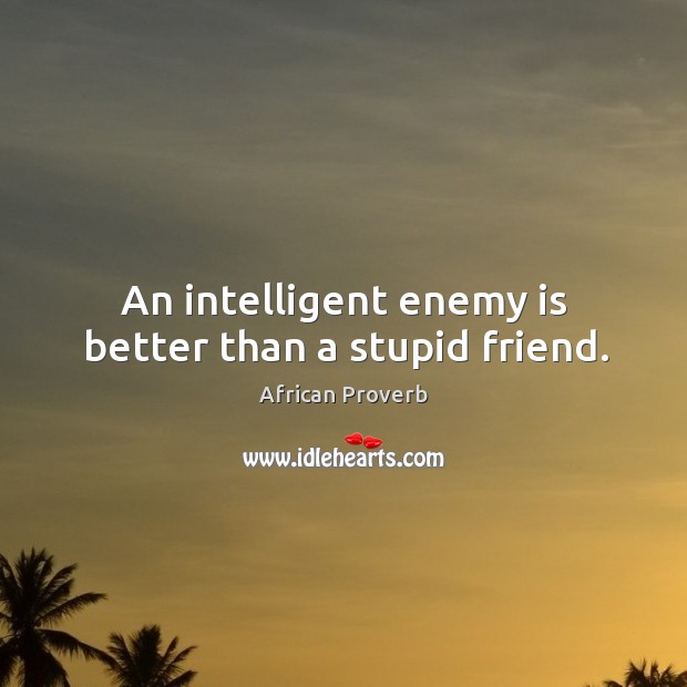 An intelligent enemy is better than a stupid friend. Image
