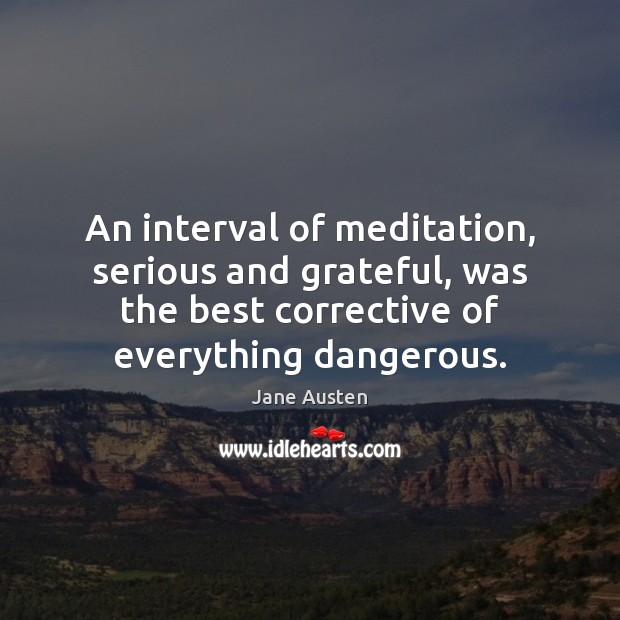 An interval of meditation, serious and grateful, was the best corrective of Image