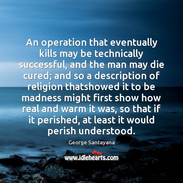 An operation that eventually kills may be technically successful, and the man George Santayana Picture Quote