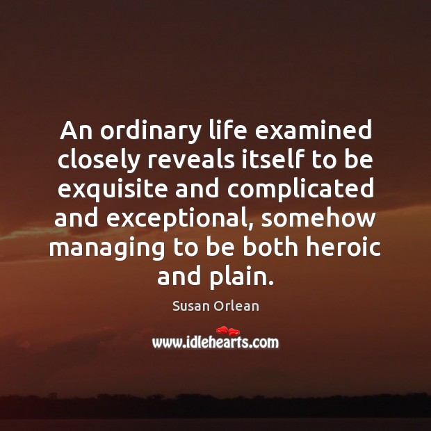 An ordinary life examined closely reveals itself to be exquisite and complicated Susan Orlean Picture Quote