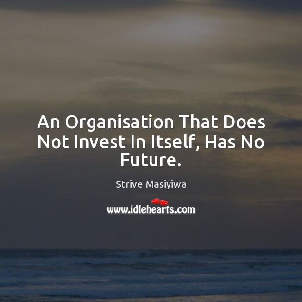 An Organisation That Does Not Invest In Itself, Has No Future. Strive Masiyiwa Picture Quote