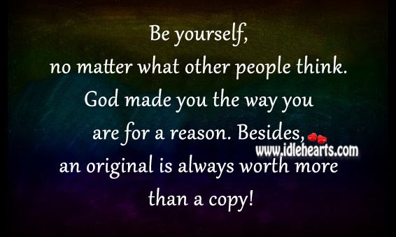 An original is always worth more than a copy! Image