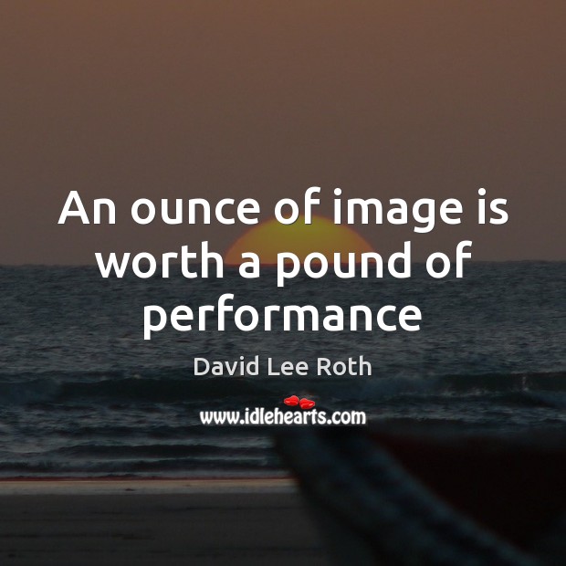 An ounce of image is worth a pound of performance Image